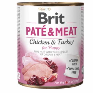 BRIT 'PATÉ & MEAT CHICKEN & TURKEY' - FOR PUPPY (800g)