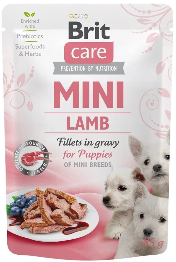 BRIT 'CARE Mini Lamb fillets in gravy' - for puppy (85g)