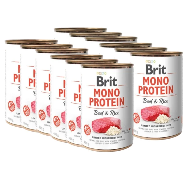 BRIT 'MONO PROTEIN BEEF &' - BROWN RICE (12x400g)