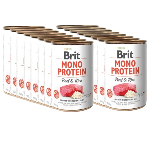 BRIT 'MONO PROTEIN BEEF &' - BROWN RICE (18x400g)