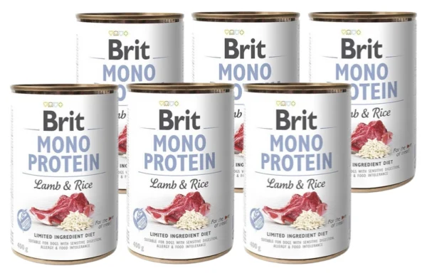 BRIT 'MONO PROTEIN LAMB &' - BROWN RICE (6x400g)