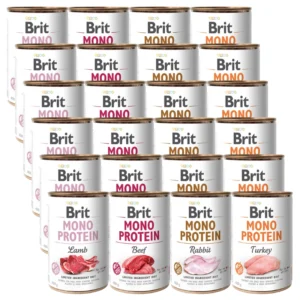 BRIT 'MONO PROTEIN' - MIX SMAKÓW (24x400g)