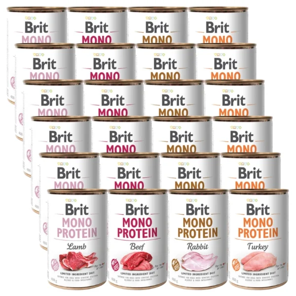 BRIT 'MONO PROTEIN' - MIX SMAKÓW (24x400g)