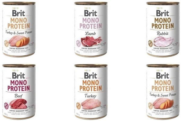 BRIT 'MONO PROTEIN' - MIX SMAKÓW (30x400g)