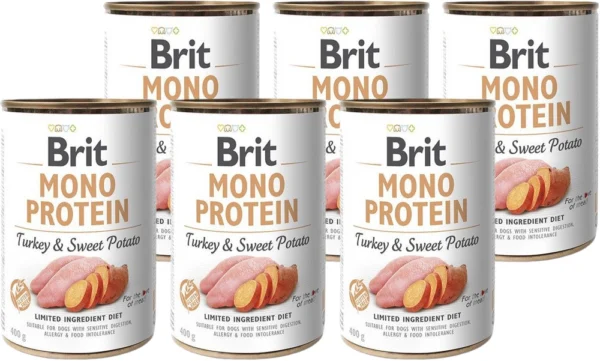 BRIT 'MONO PROTEIN TURKEY &' - SWEET POTATO (6x400g)