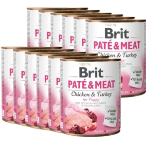 BRIT 'PATÉ & MEAT CHICKEN & TURKEY' - FOR PUPPY (12x800g)
