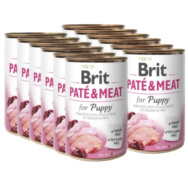BRIT 'PATE &' - MEAT PUPPY (12x400g)
