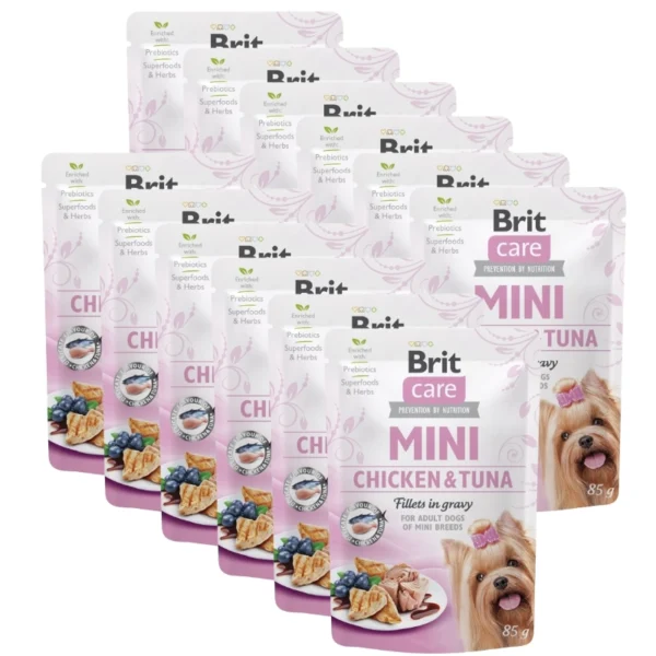 Brit 'Care Mini Chicken & Tuna fillets' - in gravy (12x85g)