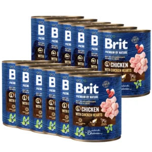Brit 'Premium by Nature Chicken With' - Chicken Hearts (12x800g)