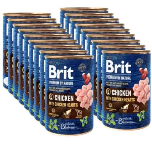 Brit 'Premium by Nature Chicken With' - Chicken Hearts (18x400g)