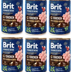 Brit 'Premium by Nature Chicken With' - Chicken Hearts (6x400g)