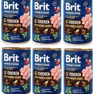Brit 'Premium by Nature Chicken With' - Chicken Hearts (6x800g)