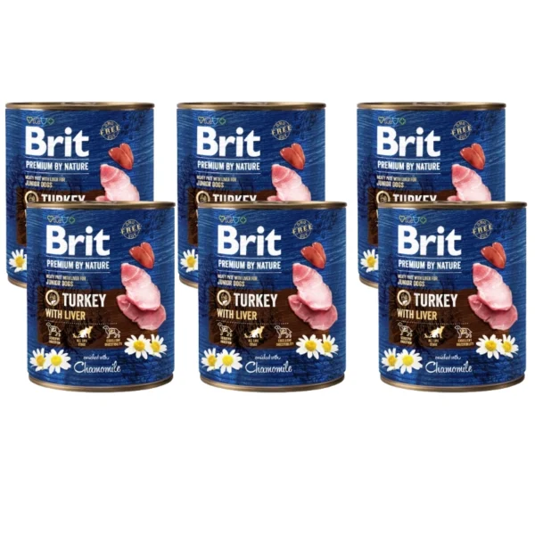 Brit 'Premium by Nature Turkey' - With Liver (6x800g)