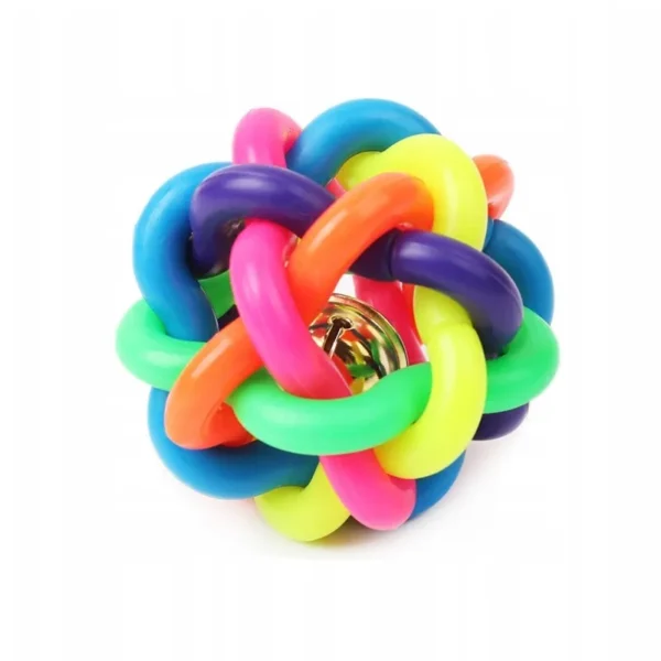 NUXIE koera mänguasi – punutud kummipall kellukesega (6cm)